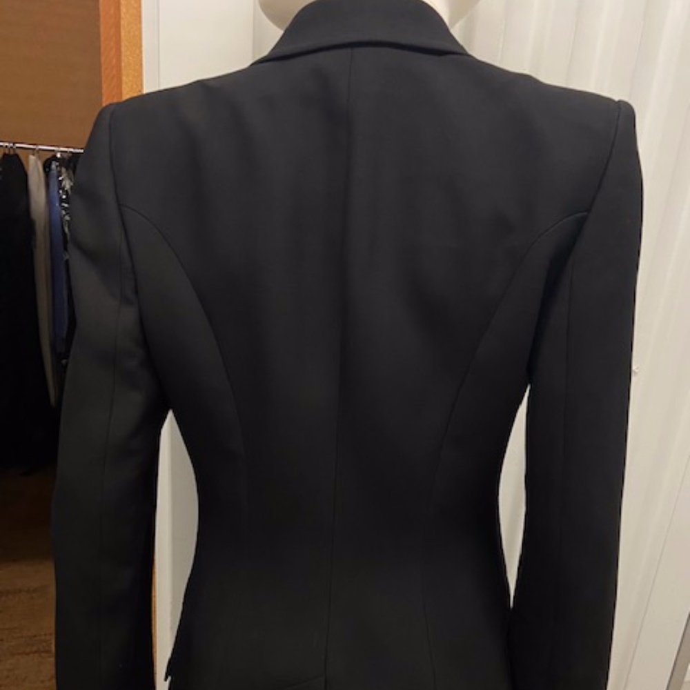 Alexander McQueen Black and Navy Satin-Trim Blazer - Picture 9 of 9